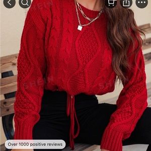 Red Knit SHEIN Sweater